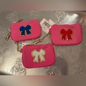Set of 3 bow keychain wallets